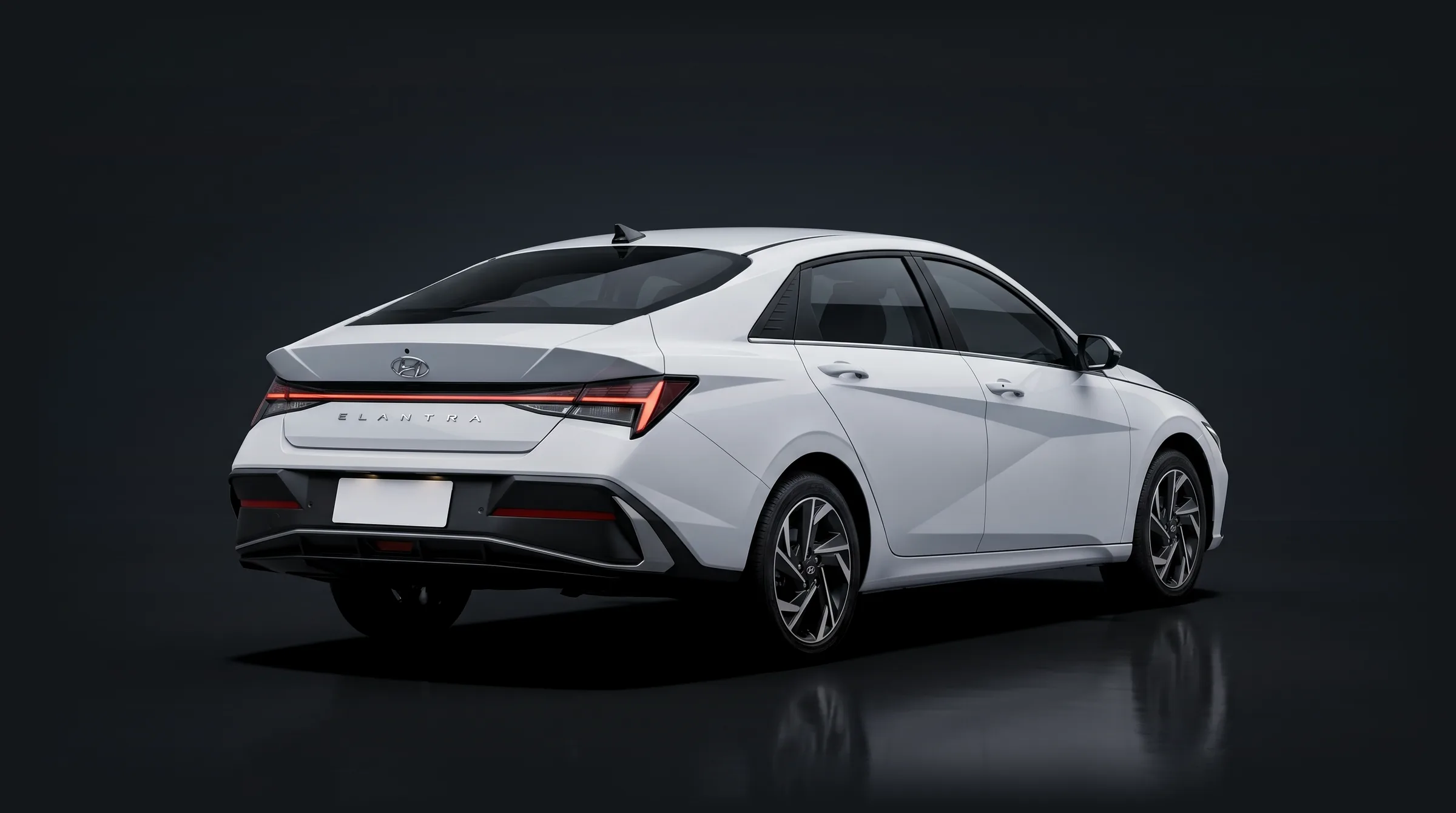 Hyundai Elantra сзади в три четверти, визуализация